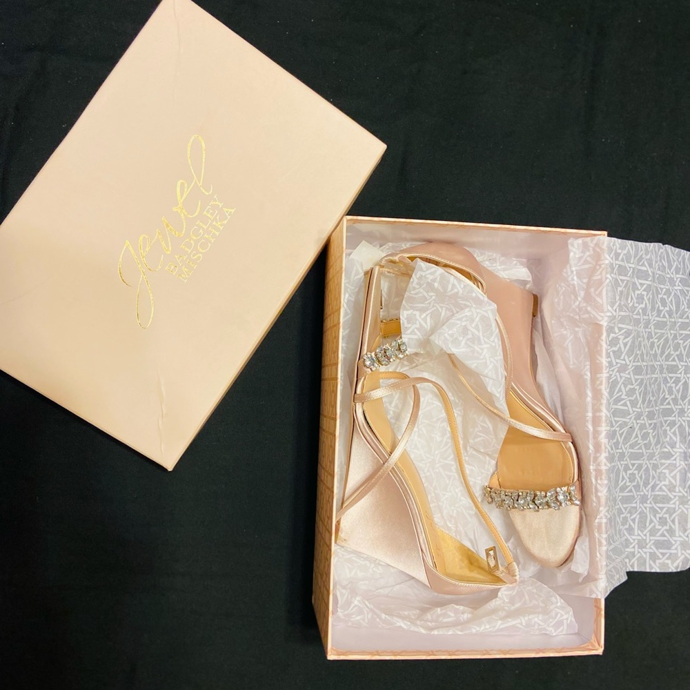 Badgley Mischka rhinestone wedges.